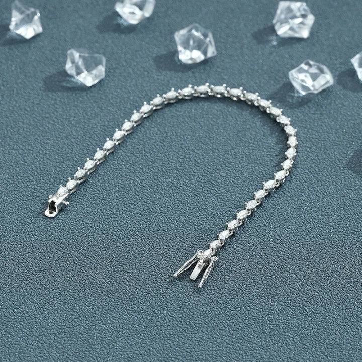 Pear Moissanite Tennis Bracelet