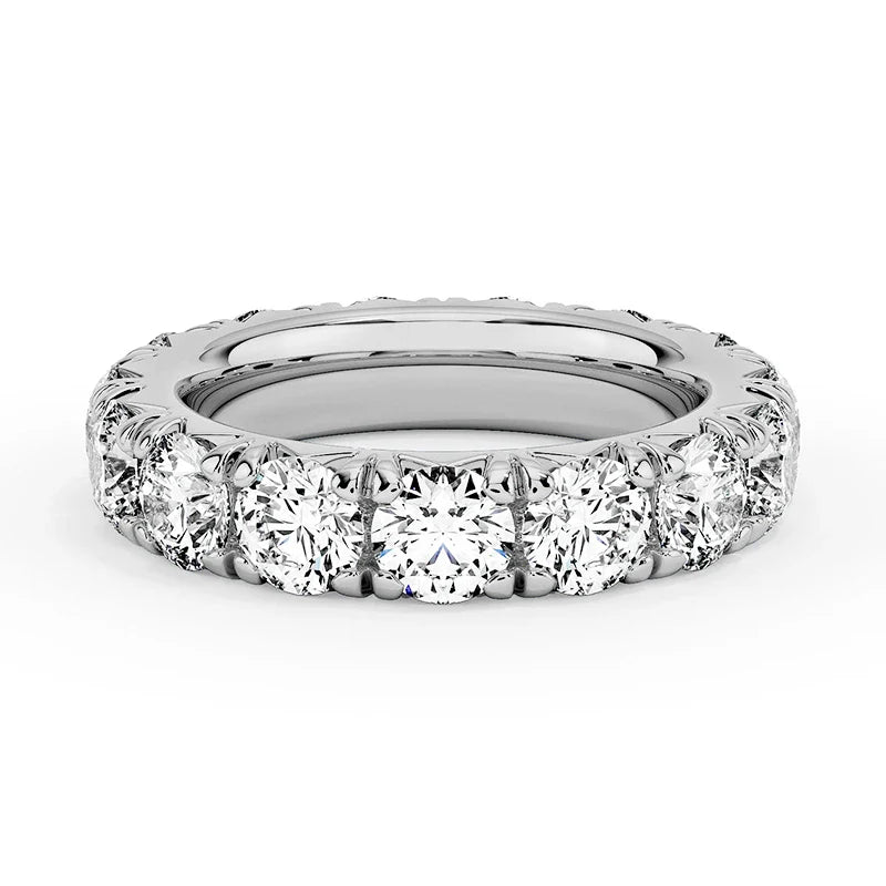 French Pave Eternity Moissanite Band
