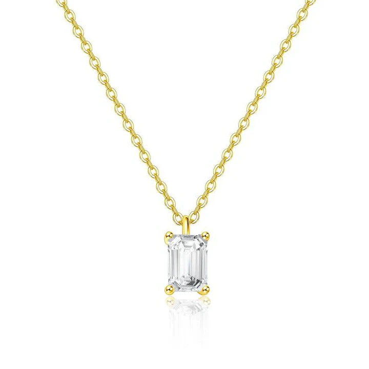 Solitaire Emerald Diamond Pendant