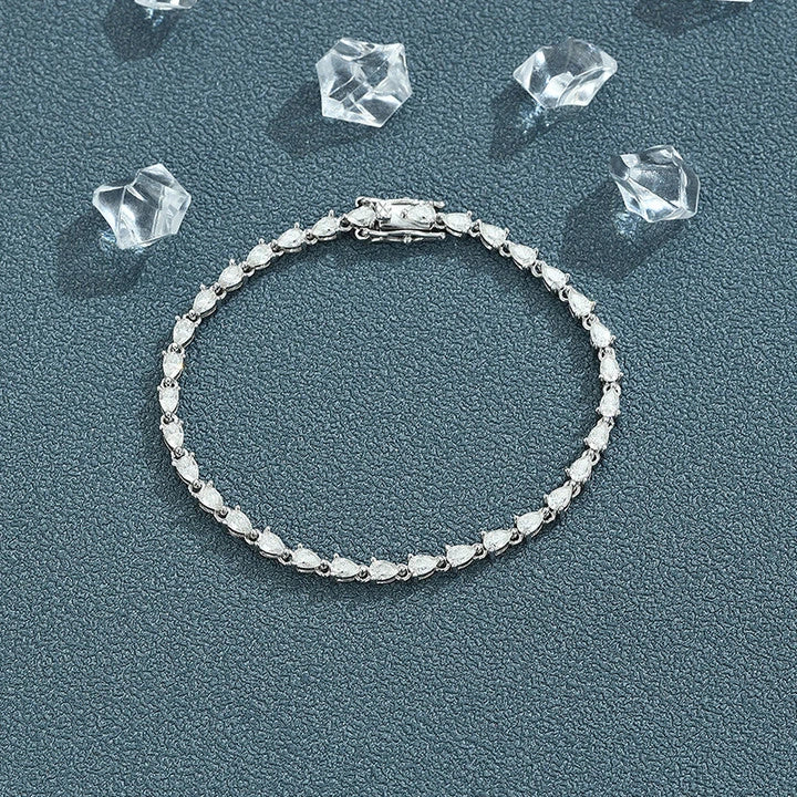 Pear Moissanite Tennis Bracelet