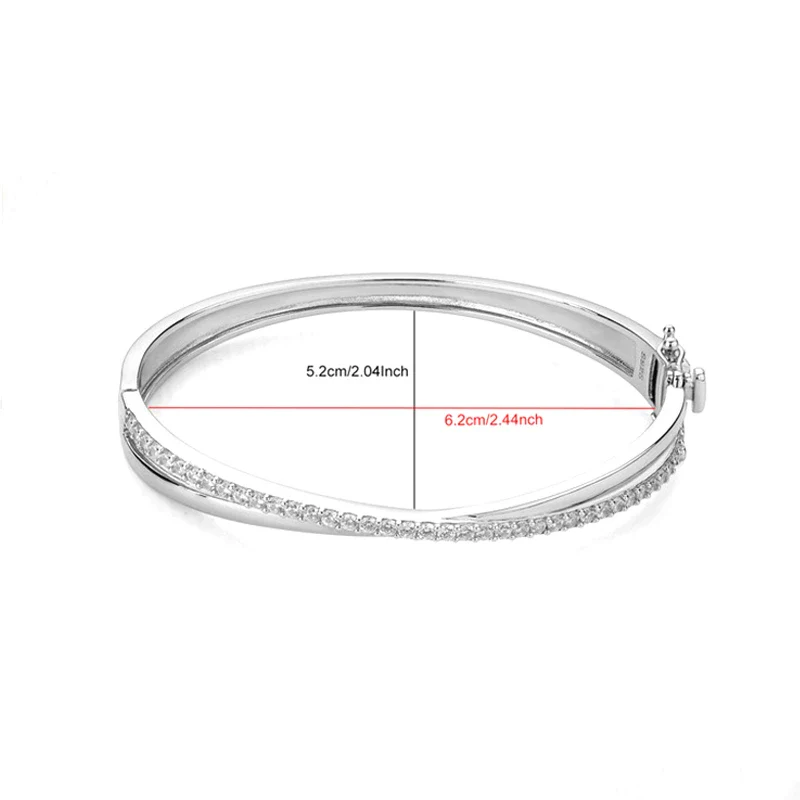 Cross Pave Moissanite Bangle