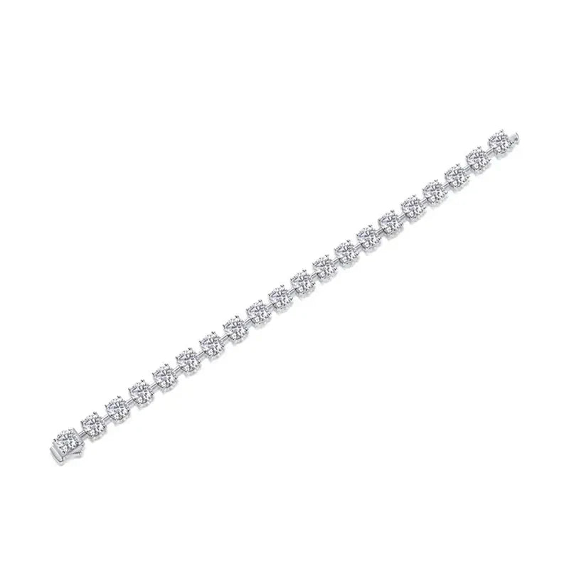 Round Moissanite Link Tennis Bracelet