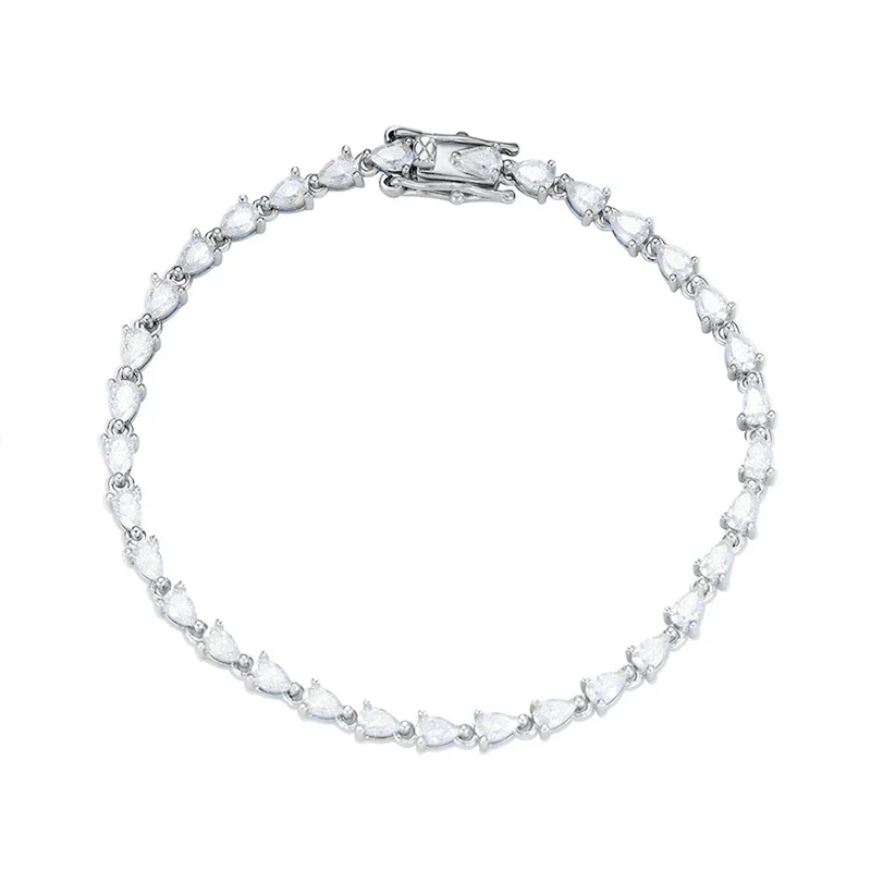 Pear Moissanite Tennis Bracelet